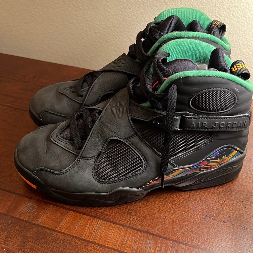 Jordan 8 “Air Raid Black/Green/Yellow/Red/Purple 305381-004 - Picture 5 of 9